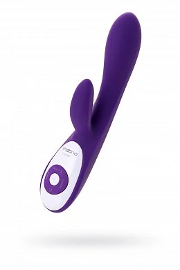 Вибратор Nalone Rhythm X2 с клиторальным стимулятором силиконовый фиолетовый 21,6 см