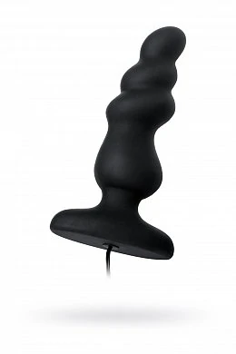 Стимулятор простаты Leopard D-PENG с пультом ДУ силикон черный 12,2 см