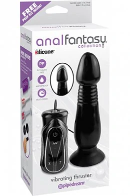 Анальный стимулятор-пульсатор с вибрацией с пультом управления. Цвет: черный. 