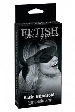 Маска Satin Blindfold закрытая на завязках черная — купить в секс-шопе LoveDoctor