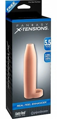 Насадка Fantasy X-tensions Real Feel Enhancer телесная 14 см — купить в секс-шопе LoveDoctor