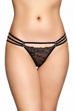 Стринги со стразами SoftLine чёрные S/M — купить в секс-шопе LoveDoctor