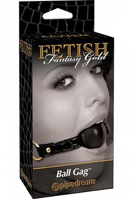 Кляп Fetish Fantasy Gold Ball Gag черный с золотом — купить в секс-шопе LoveDoctor