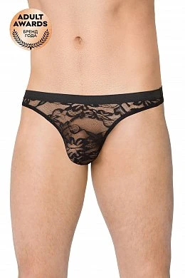 Трусы мужские кружевные SoftLine чёрные XL — купить в секс-шопе LoveDoctor