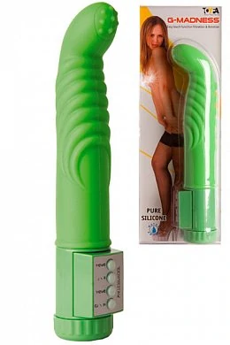 Вибратор силикон зеленый водонепроницаемый для точки G. 