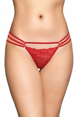 Стринги со стразами SoftLine красные S/M — купить в секс-шопе LoveDoctor
