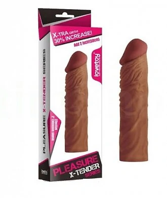 Насадка удлиняющая коричневая LoveToy 19,5 см — купить в секс-шопе LoveDoctor