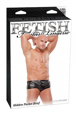 Хипсы виниловые спереди и из лайкры сзади В кармашке можно хранить смазку или презерватив