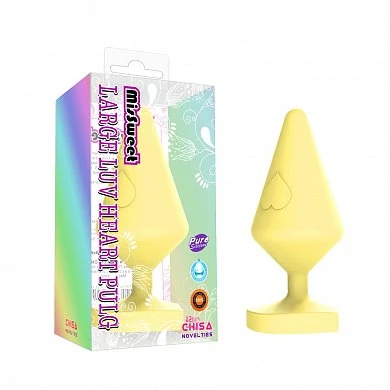 Анальная втулка Large luv heart plug желтая 10 см — купить в секс-шопе LoveDoctor