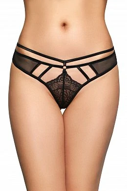 Стринги со стрепами SoftLine чёрные S/M — купить в секс-шопе LoveDoctor