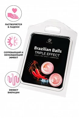 Массажное масло Secret Play Brazilian Balls тройной эффект 2 шт — купить в секс-шопе LoveDoctor