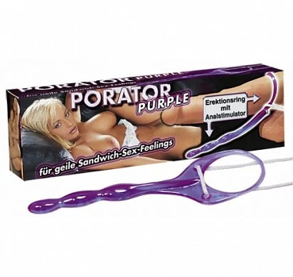 Кольцо с анальным стержнем Porator фиолетовое 14 см — купить в секс-шопе LoveDoctor