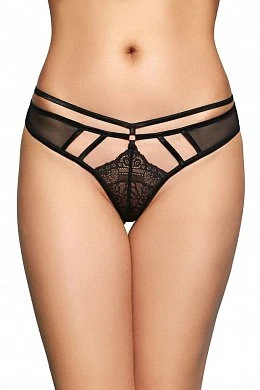 Стринги со стрепами SoftLine Collection черные M/L — купить в секс-шопе LoveDoctor