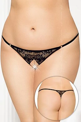 Стринги с украшением женские черные XL/XXXL — купить в секс-шопе LoveDoctor
