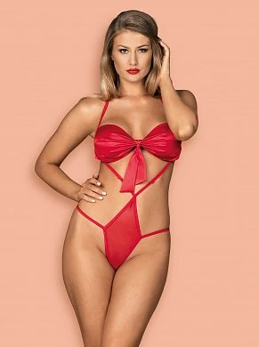 Уникальный тедди красного цвета  с бантиком на трусиках Giftella (Obsessive) — купить в секс-шопе LoveDoctor