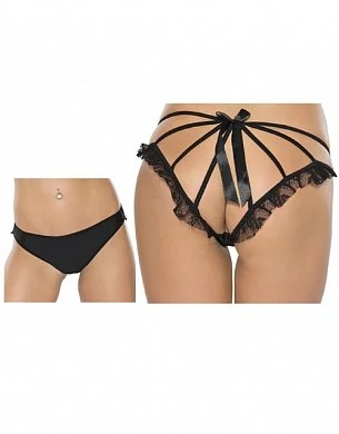 Трусики черные L/XL — купить в секс-шопе LoveDoctor