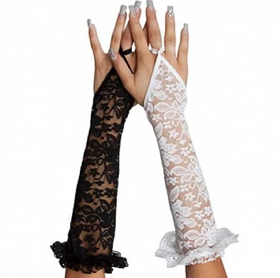 Перчатки кружевные ц БЕЛЫЙ р S L