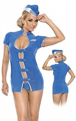 Костюм бортповодницы (3 предм) голубой XL/XXL — купить в секс-шопе LoveDoctor