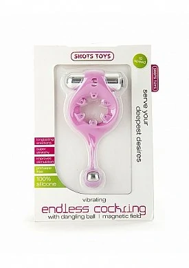 Эрекционное виброкольцо c шариком Vibrating Endless Cockring Magnet розовое — фото 3