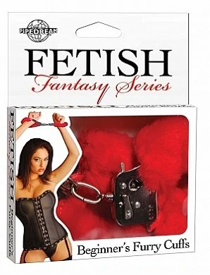 Fetish наручники с искусственным мехом красные — фото 2