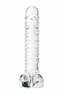 Нереалистичный фаллоимитатор Sexus Glass прозрачный 20 см — фото 4