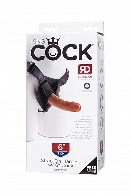 Страпон Pipedream King Cock коричневый 17,1 см — фото 14
