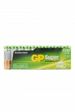Алкалиновые батарейки GP Super Alkaline 15А АA 20 шт в пленке — фото 2