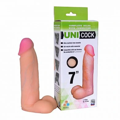 Насадка для страпона Uni Cock телесная 19 см — купить в секс-шопе LoveDoctor