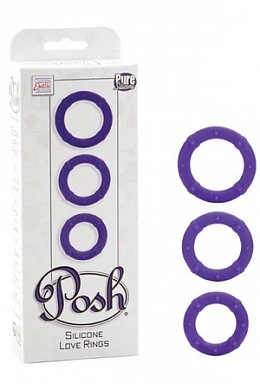 Набор эрекционных колец Posh Silicone Love Rings фиолетовый — купить в секс-шопе LoveDoctor