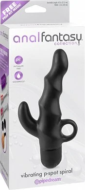 Вибровтулка анальная Vibrating P-Spot Spiral черная — купить в секс-шопе LoveDoctor
