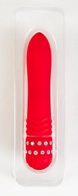Вибратор с украшением красный