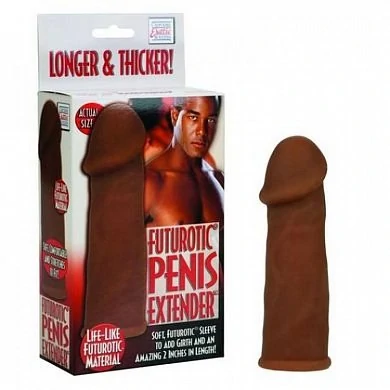 Удлиняющая насадка киберкожа Futurotic Penis Extender Brown — купить в секс-шопе LoveDoctor