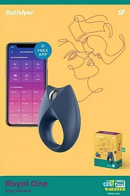 Эрекционное кольцо Satisfyer Royal One с возможностью управления через приложение синее — фото 2
