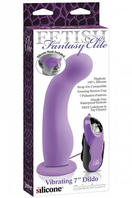 Насадка для страпона Fetish Fantasy Elite 7" с вибрацией фиолетовая — купить в секс-шопе LoveDoctor