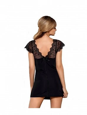 Комбинация и стринги Moketta Chemise Obsessive черные L/XL — фото 2