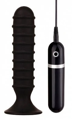 Вибратор ребристый черный Menzstuff Ribbed Torpedo black 13 см — купить в секс-шопе LoveDoctor