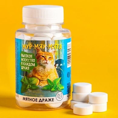 Драже в банке мятное Мур-мяу-мята 90 г — купить в секс-шопе LoveDoctor