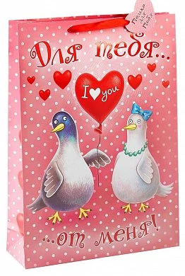 Подарочный пакет "Два голубка!" 26*32 см — купить в секс-шопе LoveDoctor
