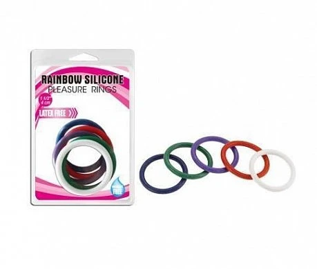 Набор эрекционных колец Rainbow Silicone 5 шт разноцветный — купить в секс-шопе LoveDoctor