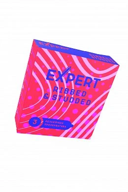Презервативы Expert Ribbed-Studded ребристо-точечный №3 — фото 2
