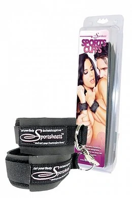 Манжеты на запястья черные Sports Cuffs - Black 2 шт — купить в секс-шопе LoveDoctor