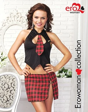 Костюм Школьница чёрный с красным размер L/XL — купить в секс-шопе LoveDoctor