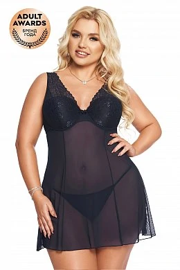 Комбинация и стринги SoftLine Collection Berta синий XXL — купить в секс-шопе LoveDoctor