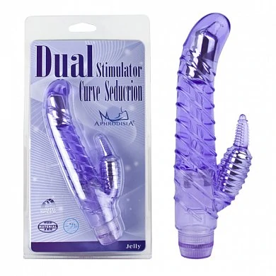 Вибромассажер Dual Stimulator Curve Seduction фиолетовый 16 см — купить в секс-шопе LoveDoctor