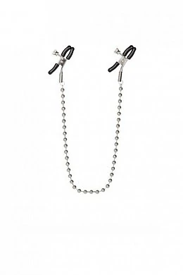 Зажимы на соски Nipple Clamps Silver Beaded с цепью металлические