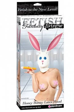 Маска на голову зайчика Honey Bunny Latex Hood латексная белая — купить в секс-шопе LoveDoctor