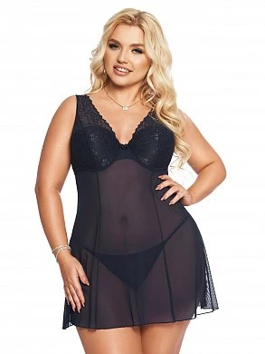 Комбинация и стринги SoftLine Collection Berta синий XL — купить в секс-шопе LoveDoctor