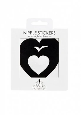 Украшение на соски  Nipple Stickers в форме сердец черное — фото 3