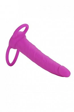 Страпон на пенис Silicone Love Rider Dual Penetrator розовый 14 см — фото 2