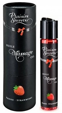 Массажное масло Huile Massage Oil с ароматом клубники 59 мл — купить в секс-шопе LoveDoctor